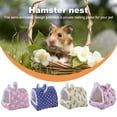 thumbnail image 3 of Visland Cozy Hamster Nest Semi-enclosed with Hanging Hook Cartoon Printed Comfortable Pet Bed for Cold Weather, 3 of 8