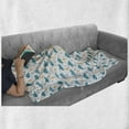 thumbnail image 6 of Winter Soft Flannel Fleece Throw Blanket, Hand Drawn Style Blue Clouds and Bolts Childish Drizzle Pattern, Cozy Plush for Indoor and Outdoor Use, 60" x 80", Turquoise Marigold, by Ambesonne, 6 of 6