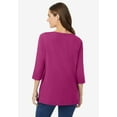 thumbnail image 2 of Woman Within Plus Size Perfect Three-Quarter Sleeve Boatneck Tee, 2 of 5
