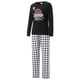 thumbnail image 2 of Pijamas navideños para toda la familia: camisetas de manga larga con estampado de gorro de Papá Noel y pantalones a rayas. Ropa de dormir navideña., 2 of 9
