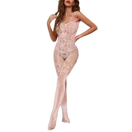 EHRWE Fishnet Bodystocking Nylon Sexy Lingerie For Women Full Body Stocking Open Crotch Bodysuit Full Body Fishnet Stockings Classics
