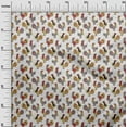thumbnail image 3 of oneOone Polyester Spandex White Fabric Birds Rooster Dress Material Fabric Print Fabric By The Yard 56 Inch Wide, 3 of 5
