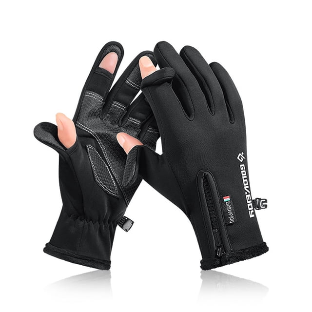 Teissuly Riding Gloves Winter Take Away Fishing Leakage Two Outdoor Windproof Zipper Screen Men's Warm Velvet Thickened Gloves Teissuly WER202312133624