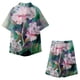 thumbnail image 5 of Conjunto casual de blusa y pantalones de playa de manga corta con estampado de botones para hombre Pompotops  oipoqjl36068, 5 of 5