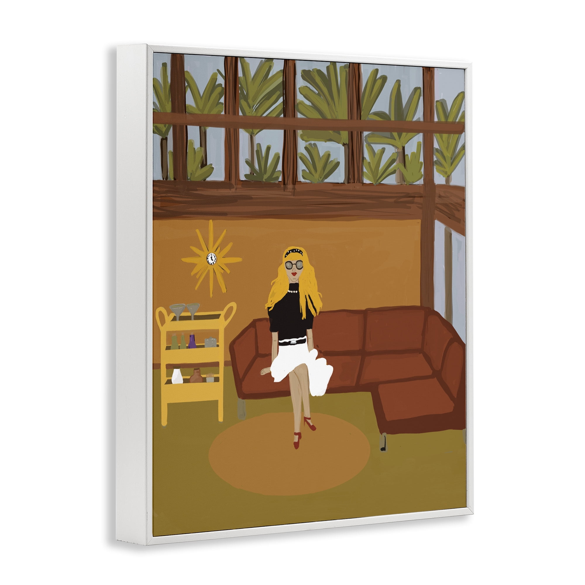 Stupell Industries Living The Girl Life White Framed Giclee Art, design by Kristal Clifford