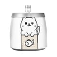 thumbnail image 7 of Yayeee Ashtray with Lid for Cigarette Smokeless Stainless Steel Home Ash Holder, Beige Chubby Cat, 7 of 7