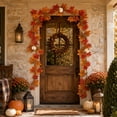 thumbnail image 6 of Halloween Sale Clearance!Fall Decorations for Home, Fall Artificial Maple Leaf Garland Thanksgiving With Pumpkins For Fireplace Mantel Door Decor, 6 of 7