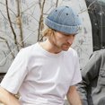 thumbnail image 7 of Hsqqdc Distressed Denim Docker Cap, Vintage Washed Brimless Hat Adjustable Sailor Cap, 7 of 7