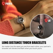 TOTWOO Long Distance Bracelets for Couples, Vibration & Light Up Bracelet, Montain & Sea Long Distance Relationship Gifts for Girlfriend Boyfriend