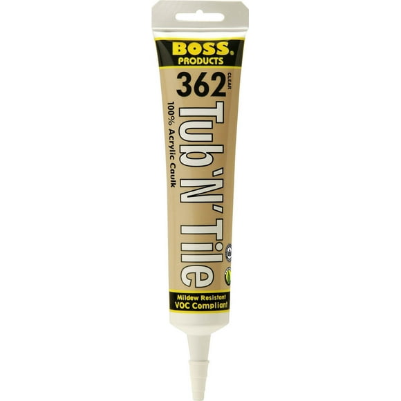 Accumetric Caulk Sealant 142256 BOSS 362; Acrylic; Paintable; Clear; 5.5 Fluid Ounce Tube; Single