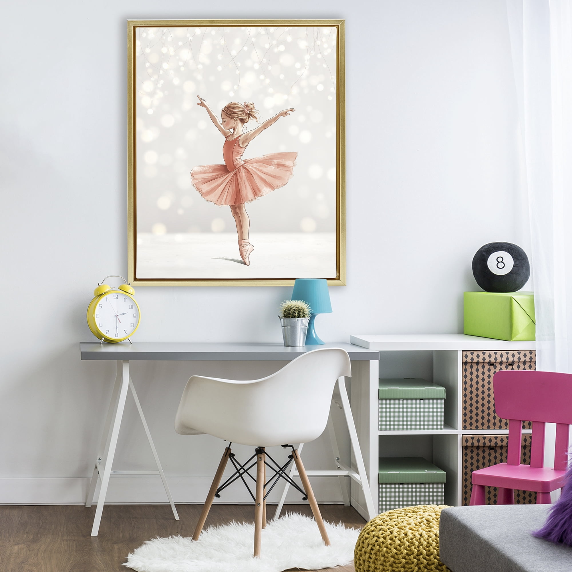 Stupell Industries Dancer In The Light Gold Framed Floater Canvas Wall Art, design by Christine Simpson Art