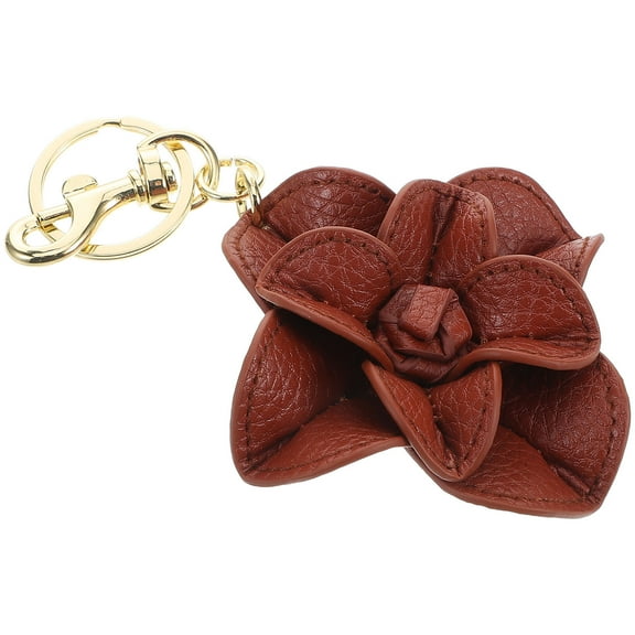 Stylish Flower Keychain for Women with Durable Faux Leather and Metal Material Cute Bag Charm