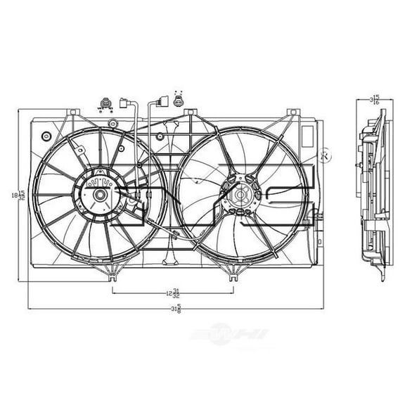 Dual Radiator and Condenser Fan Assembly Fits select: 2007-2011 LEXUS ES, 2011 TOYOTA CAMRY