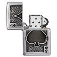 thumbnail image 4 of Zippo Ace of Spades Emblem Brushed Chrome Pocket Lighter, 4 of 6