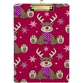 thumbnail image 2 of FMSHPON Christmas Reindeer Bear Purple Scarf Snowflake Clipboard Hardboard Wood Nursing Clip Board and Pull for Standard A4 Letter 13x9 inches, 2 of 5