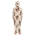 thumbnail image 3 of Soft Big Kids Onesie Pajamas Cozy Loose-Fit Jumpsuits for kids with Pockets for Christmas Lounge & Play Cute Brown Bow, 3 of 8