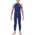 thumbnail image 1 of Naiovety Trajes de neopreno de 2,5 MM, traje de buceo a prueba de frío, traje de neopreno para niños, pantalones largos de manga larga, traje completo Deportes acuáticos azul marino XXL Naiovety OD003648-05, 1 of 6