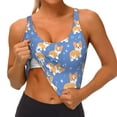 thumbnail image 3 of Picia Corgi Sports Bra for Women,Padded Strappy Sports Bras Medium Support Yoga Bra with Removable Cups,Running Yoga Bra-Large, 3 of 9