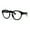 Black, variant on Thick Plastic Nerdy Keyhole Horn Rim Round Eyeglasses Black