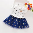 thumbnail image 2 of Toddler Kids Girls Floral Short Sleeves Tulle Gown Dress Princess Clothes Toddler Girls Clothes, 2 of 3