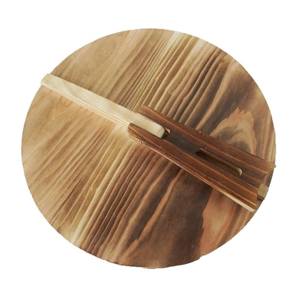 Tapa de madera para wok, tapa para sartén, utensilios de cocina, universal, antiescaldaduras, para el hogar, wok Diámetro 30 cm