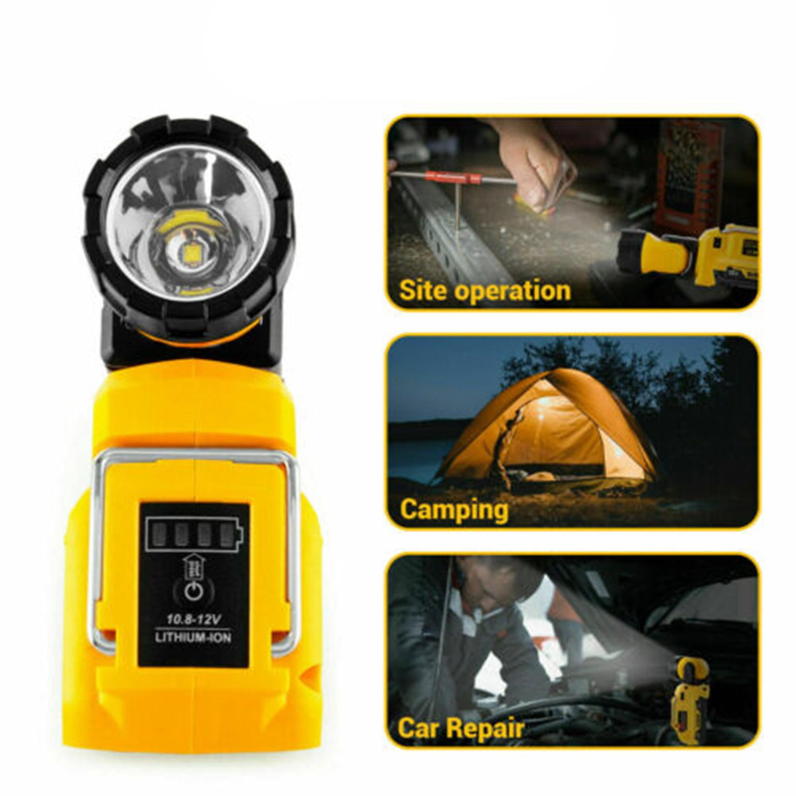 Cordless Flashlight Powered by Li-Ion Battery for DeWalt 12V MAX Li-Ion Battery, Spotlight for Outdoor, Indoor