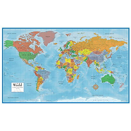 24x36 World Classic Premier 3D Wall Map Poster Paper (World Best Safety Posters)