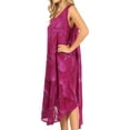thumbnail image 3 of Sakkas Rocio Women's Sleeveless Caftan Beach Cover up Dress Casual Relaxed Tie dye - Fuchsia - One Size, 3 of 5