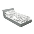 thumbnail image 2 of Ambesonne Animal Fitted Sheet & Pillow Sham Set, Fantasy Unicorn, Twin, Black White, 2 of 2