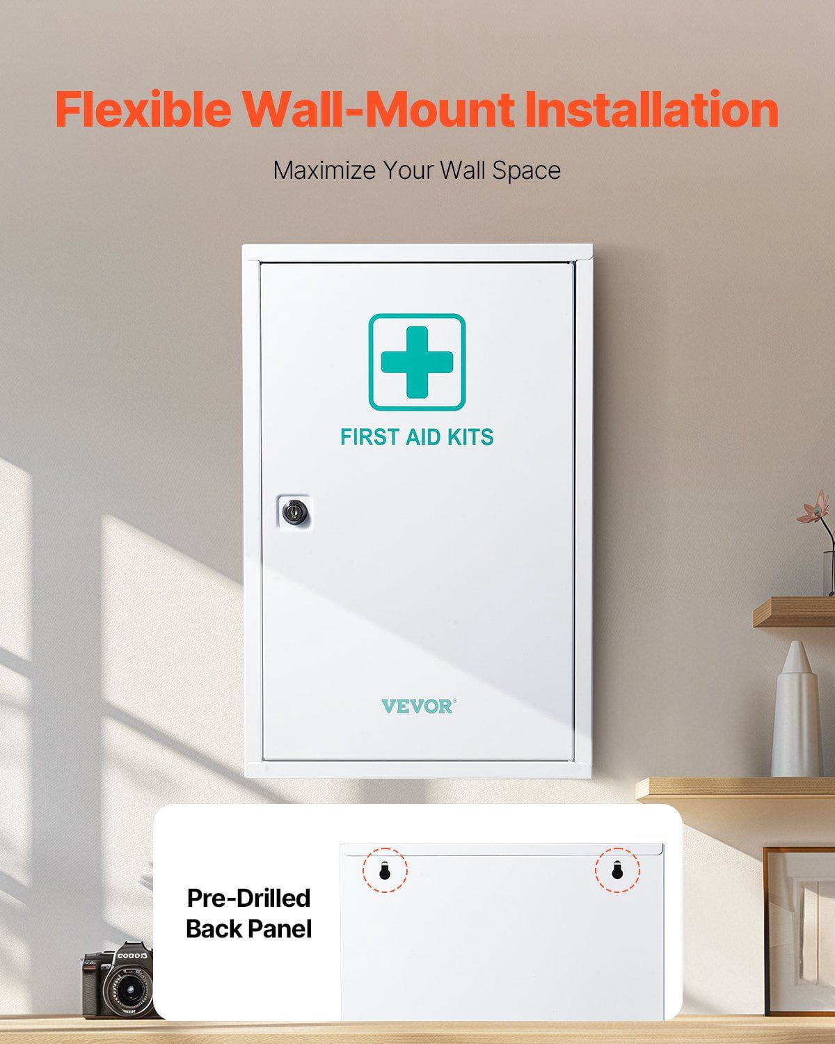 3 Shelf First Aid Cabinet Wall Mounted 1000 Pieces Large Capacity Industrial Emergency Metal Med Box OSHA ANSI 2015 Class A for Business Worksite