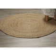 thumbnail image 4 of Ox Bay Cora 4' Round Brown Hand-Braided Natural Jute Indoor Area Rug, 4 of 9