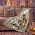 thumbnail image 6 of Serene Painterly Tiger Duo Resting Among Floral Branches, Cozy Friendship Quote Scene, Warm Flannel Blanket for Cabin and Lodge, Wildlife Lovers Friendship Gift, Artistic Home Decor, 6 of 9