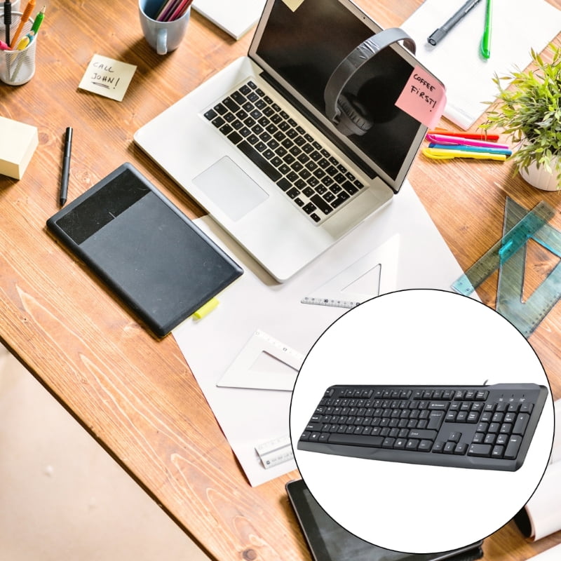 Ergonomic USB Wired Keyboard 104Keys With Water Resistant & Ergonomic Layout Keyboard For Office And Industrial Use