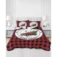 thumbnail image 2 of Quilt King Size Bedding Set, Christmas Reversible Summer Quilt 3 Pieces, Red Black Plaid Winter Truck Snowflake Pine Tree Lightweight Bedspreads Coverlets with 2 Pillow Shams for All Seasons, 2 of 5