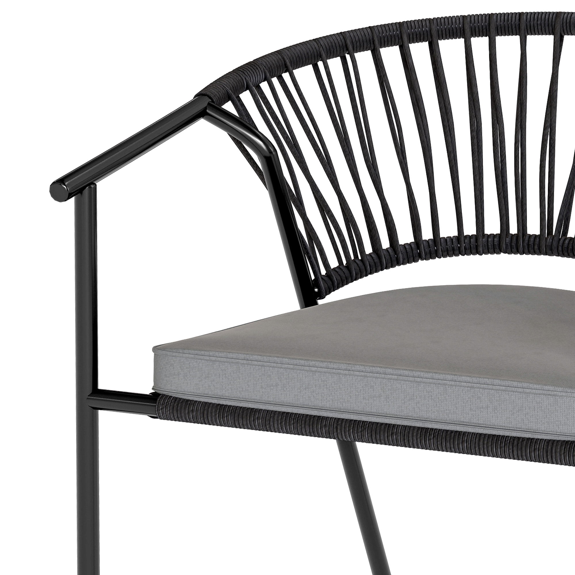 Uforic 6-Piece Outdoor Patio Dining Chairs with Cushion, Stackable Patio Chairs for Garden, Backyard, or Poolside,Gray
