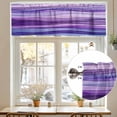 thumbnail image 7 of Abstract Ombre Purple Wave Valances for Windows, 60 x 18in, Purple Strips Rod Pocket Kitchen Valance Curtain Light Filtering Window Treatments for Living Room Bedroom, 1 Panel, 7 of 7
