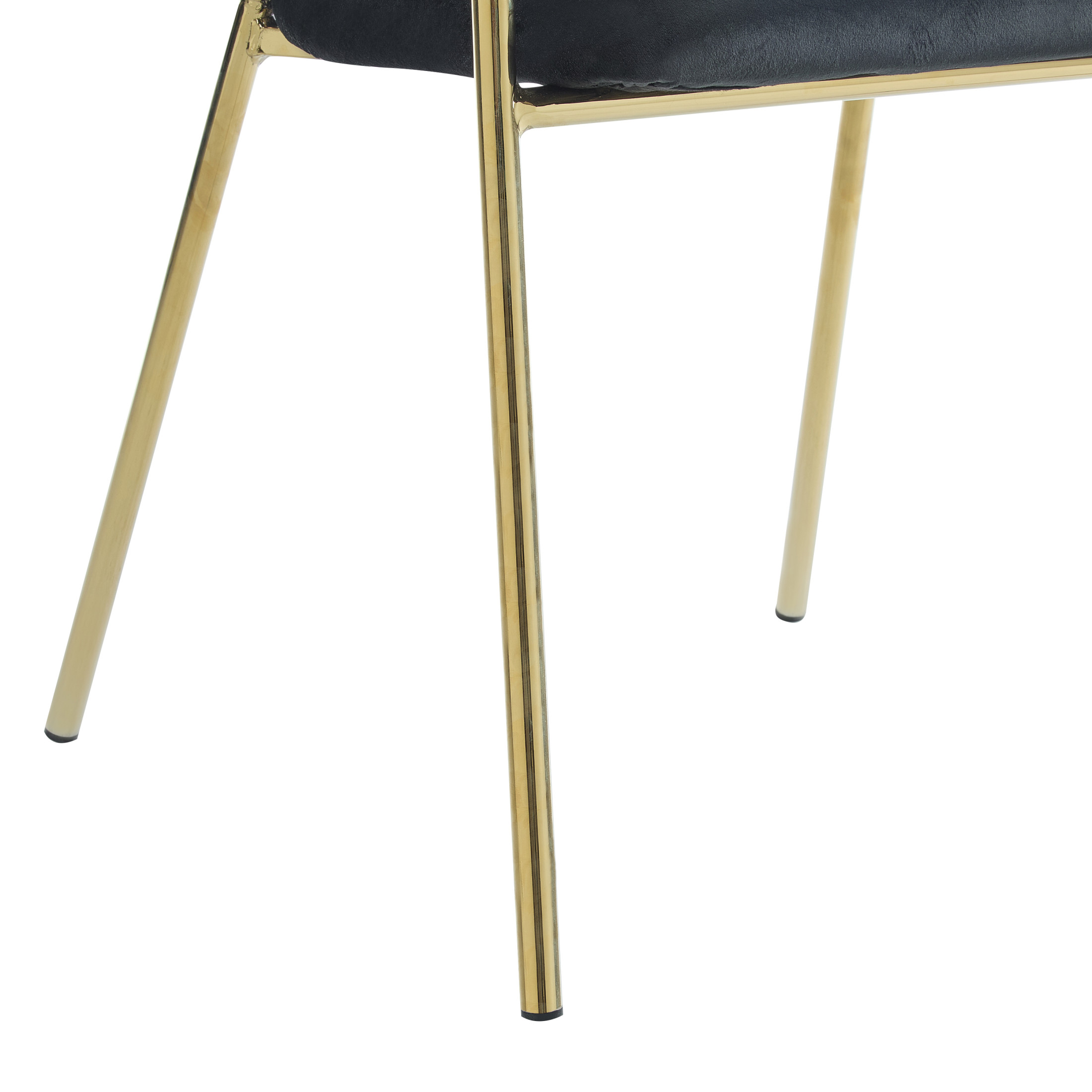 Aralyn Modern Upholstered Velvet Dining Chairs, Iron, Gold + Black, Set of 2
