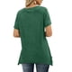 thumbnail image 5 of Mujeres sueltas casual manga corta cuello pico sólido casual blusa camiseta túnica tops Fridja  bn7780, 5 of 7