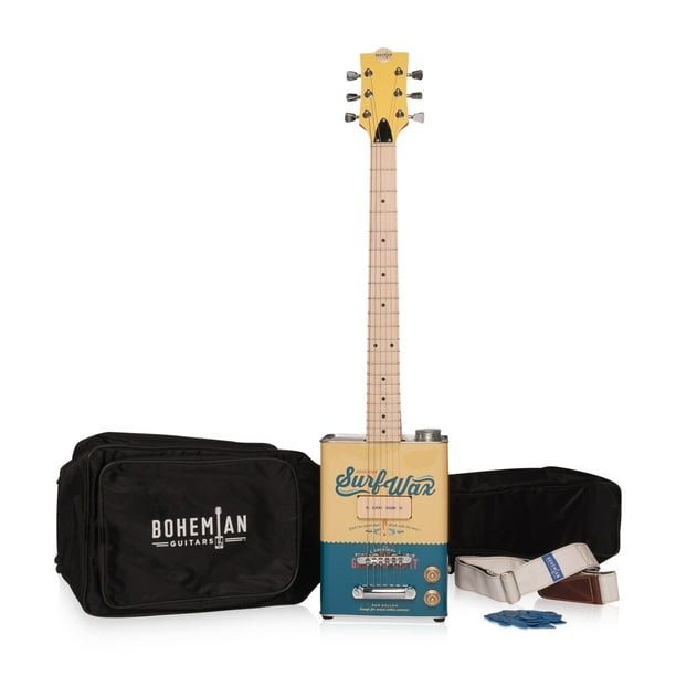 bohemian guitars surf wax electric guitar kit with guitar, case, strap