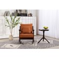thumbnail image 3 of Mid Century Modern Accent Rocking Chair, Linen Fabric Upholstered Glider Rocker Armchair With Solid Wood Base, Comfy Nursery Reading Chair for Living Room Bedroom Balcony, 3 of 6