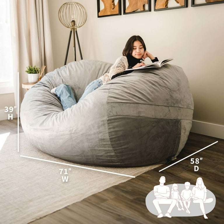 Big Joe Fuf XXL Foam Filled Bean Bag Chair with Removable Cover