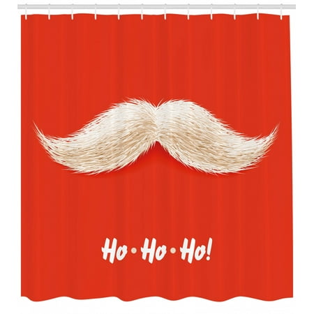 Christmas Shower Curtain Hairy Vivid Mustache Of Santa Claus With