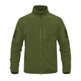 thumbnail image 2 of Timoontee Men's Fleece Jacket Coat Casual Comfy Long Sleeve Stand Collar Jacket Solid Zip Pockets Outerwear Jacket Fall Winter Clothes Army Green XXL, 2 of 6