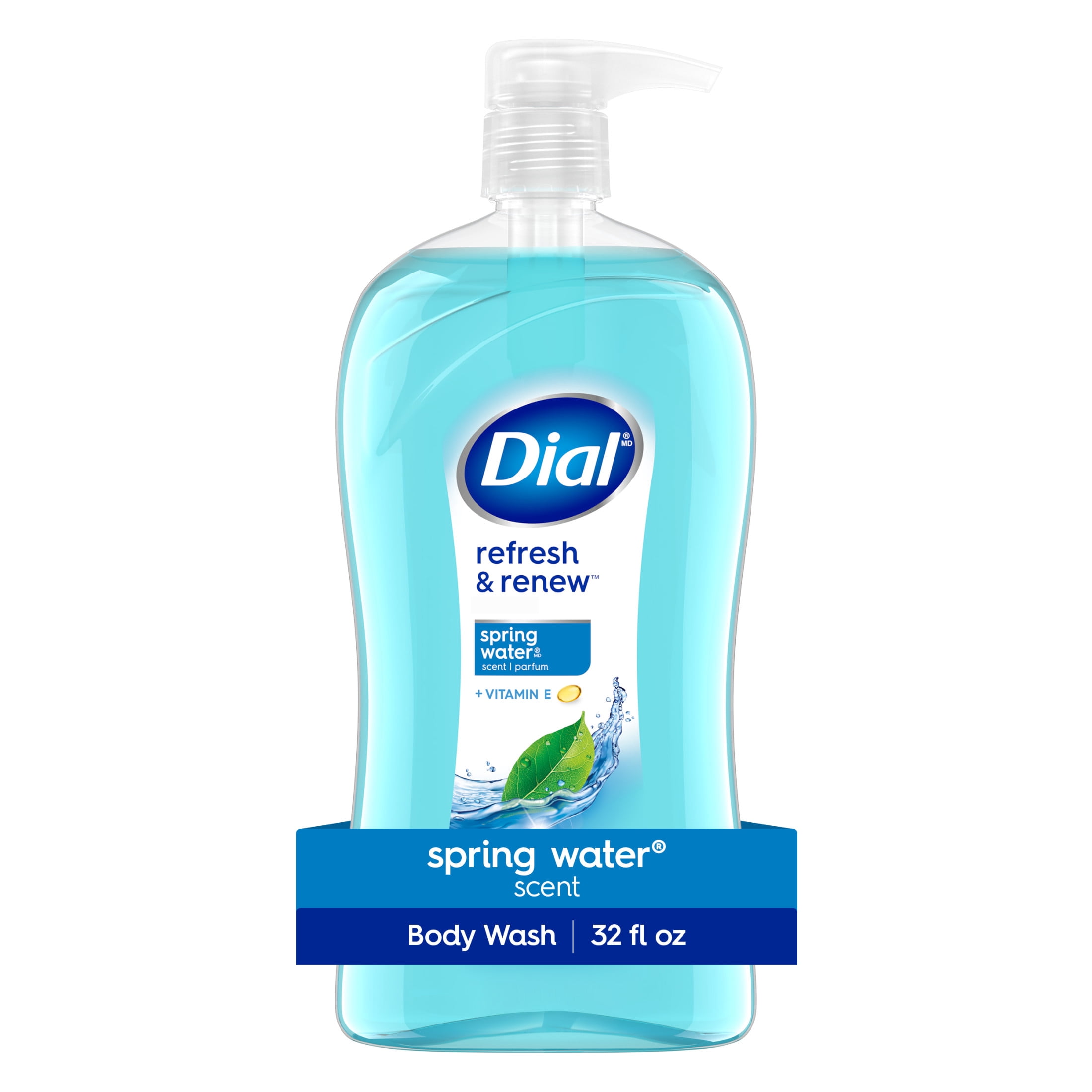 (4 pack) Dial Spring Water Body Wash, Refresh & Renew, Gentle on All Skin Types, 32 fl oz