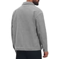 thumbnail image 3 of Men's Casual Lapel Button Long Sleeves Trucker Jacket for Everyday Wear M Gray, 3 of 6