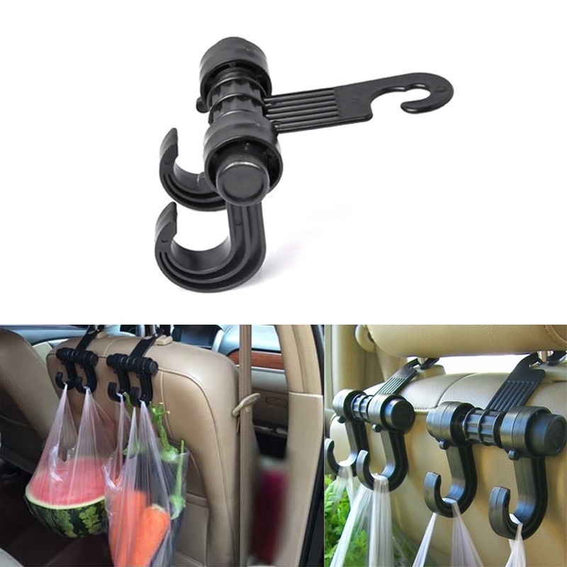 Universal Car Seat Back Headrest Dual Hook Holder Organizer Plastic