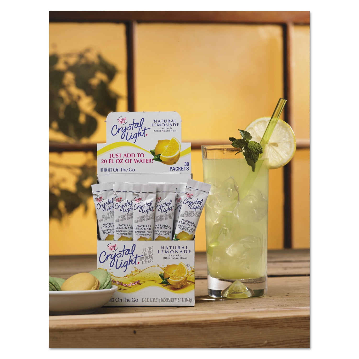 Crystal Light Drink Mix, Lemonade, .17 Oz, 30 Packets, 1 Count