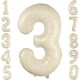 thumbnail image 1 of Globo Número 3 de Papel Metalizado Crema Blanco 40" LVMOQIQIU, 1 of 7