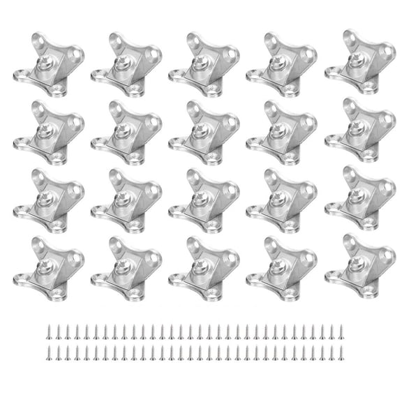 Removable Corner Brace Metal Butterfly L Brackets Right Angle Support Screws for Shelves Cabinets 20pcs Silver
