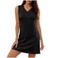 thumbnail image 6 of Qepwscx Summer Mini Dresses Sleeveless T-Shirt Dress V Neck Mini Dress Sun Dresses For Women S, 6 of 8
